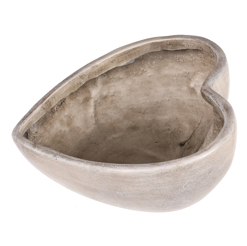 Obal květinový pietní - srdce, polyresin, šedý