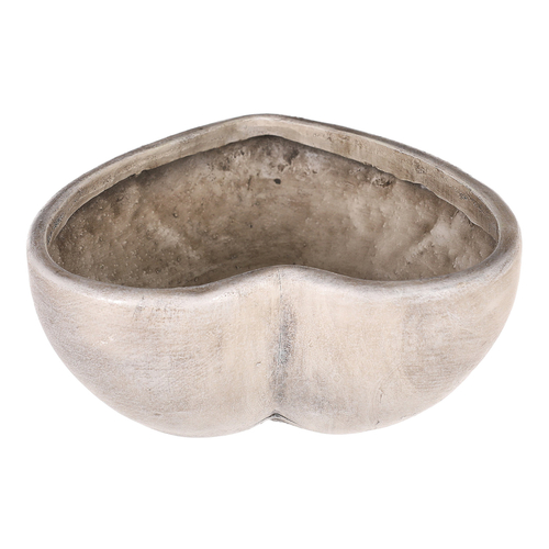 Obal květinový pietní - srdce, polyresin, šedý