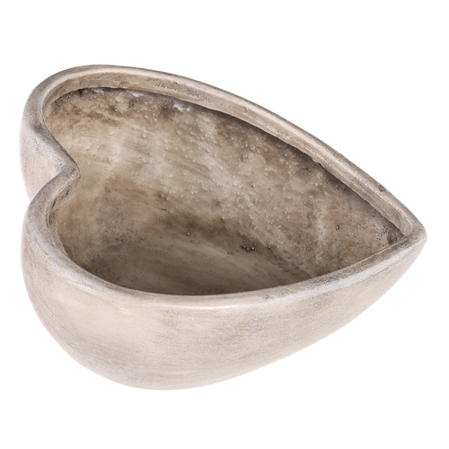 Obal květinový pietní - srdce, polyresin, šedý