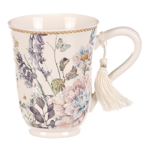 Hrneček v dárkové krabičce - porcelán, květinový motiv