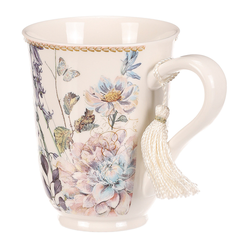 Hrneček v dárkové krabičce - porcelán, květinový motiv