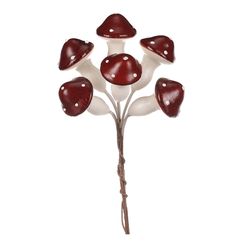 Houby na drátku, barva bordó, cena za balení (48 ks)