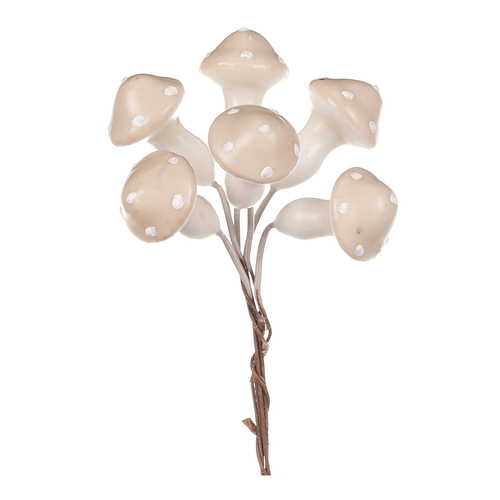 Houby na drátku, barva krémová, cena za balení (48 ks)