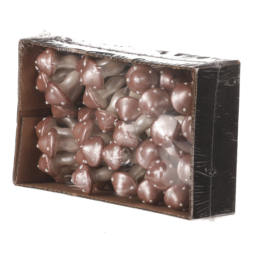 Houby na drátku, barva růžová perleť, cena za balení (48 ks)