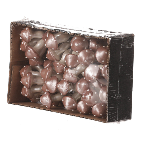 Houby na drátku, barva růžová perleť, cena za balení (48 ks)