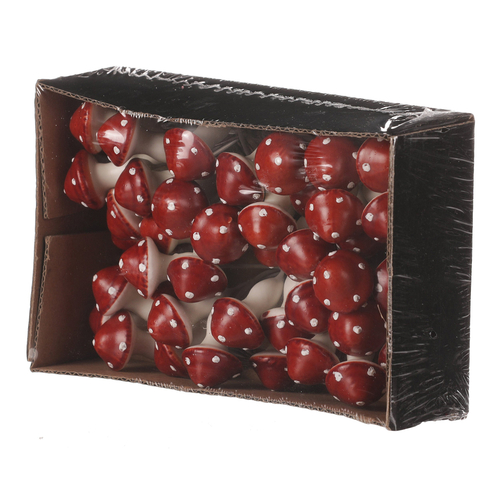 Houby na drátku, barva červená, cena za balení (48 ks)