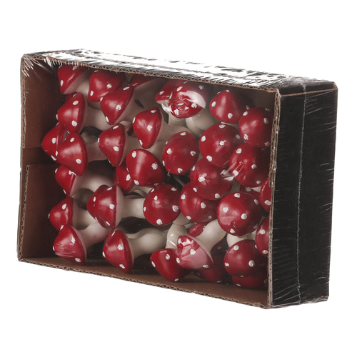 Houby na drátku - barva tmavě červená, cena za balení (48 ks)