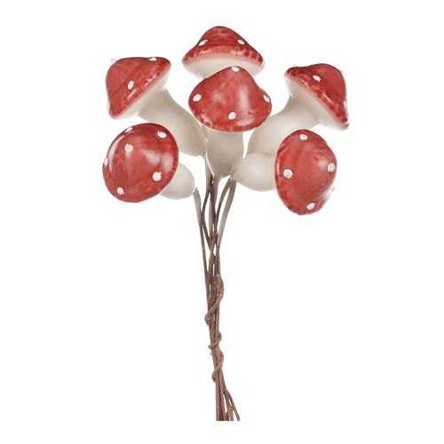 Houby na drátku, barva červená, cena za balení (48 ks)