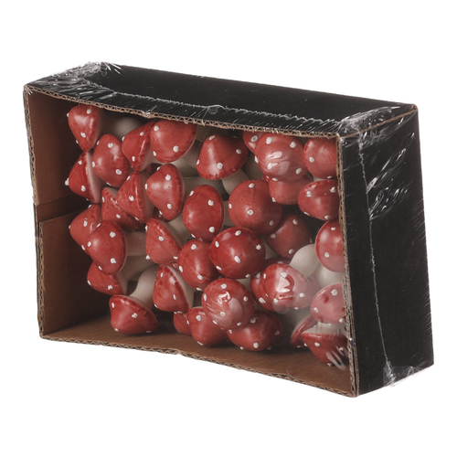 Houby na drátku, barva červená, cena za balení (48 ks)