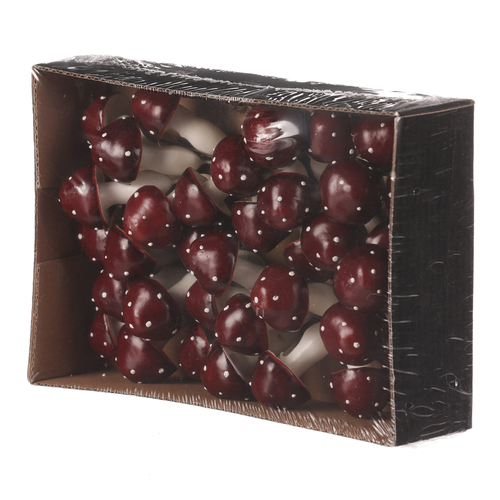 Houby na drátku, barva bordó, cena za balení (36 ks)