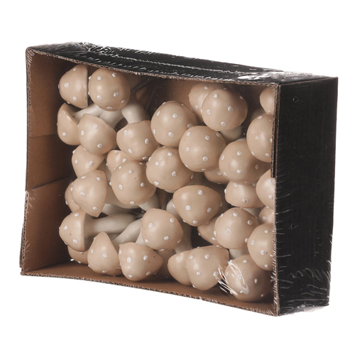 Houby na drátku, barva krémová, cena za balení (36 ks)