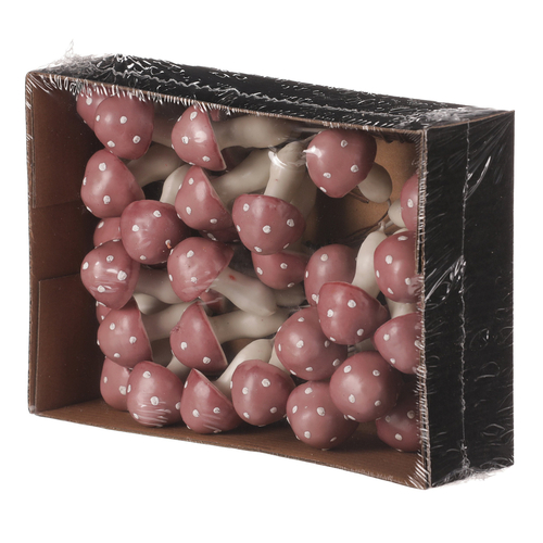 Houby na drátku, barva růžová, cena za balení (36 ks)