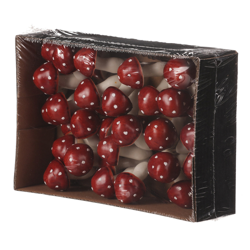 Houby na drátku, barva červená, cena za balení (36 ks)