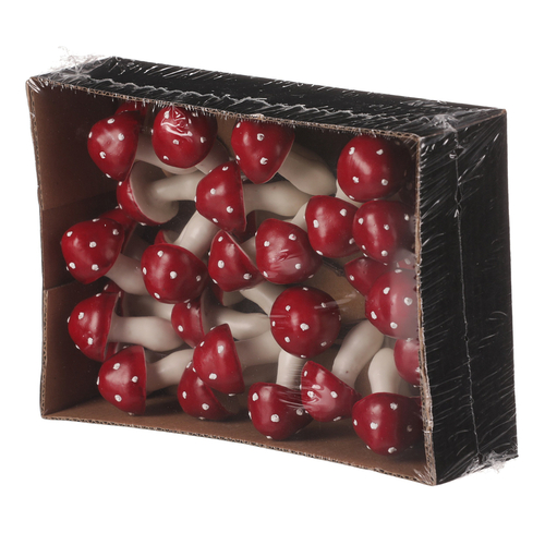 Houby na drátku, barva tmavě červená, cena za balení (36 ks)