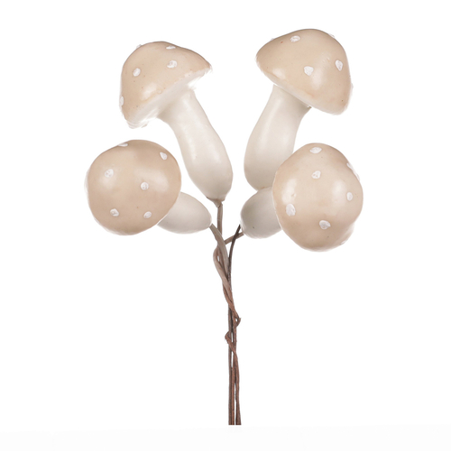 Houby na drátku, barva krémová, cena za balení (24 ks)