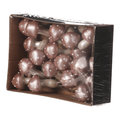 Houby na drátku, barva růžová perleť, cena za balení (24 ks)