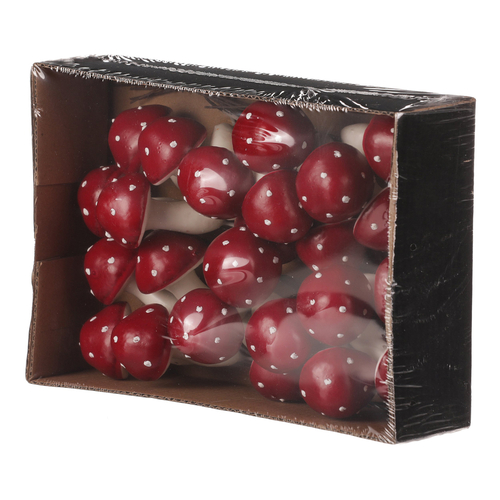 Houby na drátku - barva tmavě červená, cena za balení (24 ks)