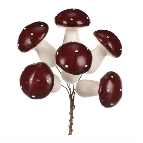 Houby na drátku, barva bordó, cena za balení (30 ks)