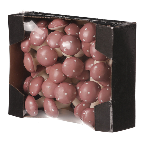 Houby na drátku, barva růžová, cena za balení (30 ks)