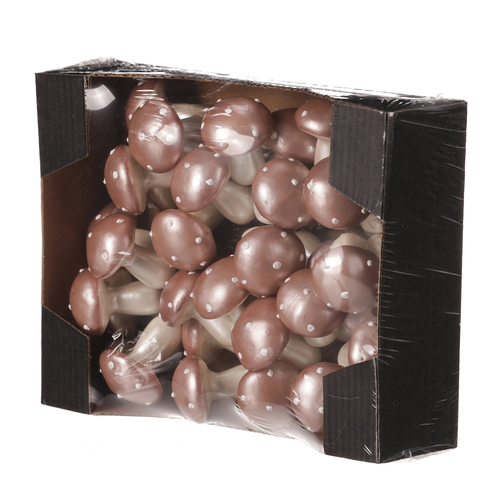 Houby na drátku - barva růžová, perleť, cena za balení (30 ks)