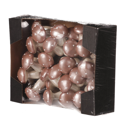 Houby na drátku - barva růžová, perleť, cena za balení (30 ks)