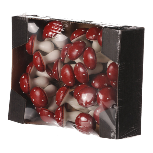 Houby na drátku, barva červená, cena za balení (30 ks)