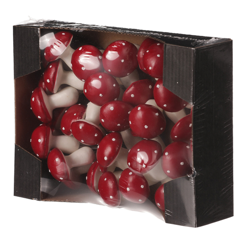 Houby na drátku - barva tmavě červená, cena za balení (30 ks)