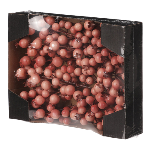 Jeřabiny - umělá přízdoba, lososová, cena za balení (12 ks)