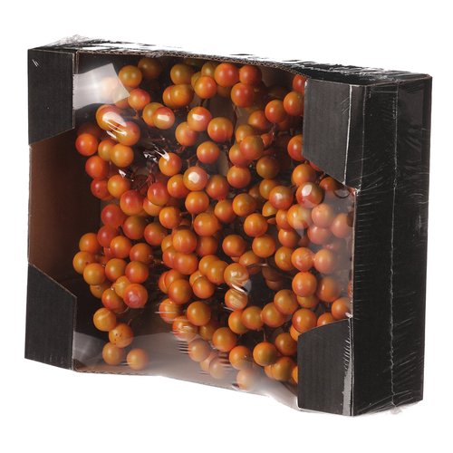 Bobule na drátku - barva oranžová, cena za balení (24 ks)