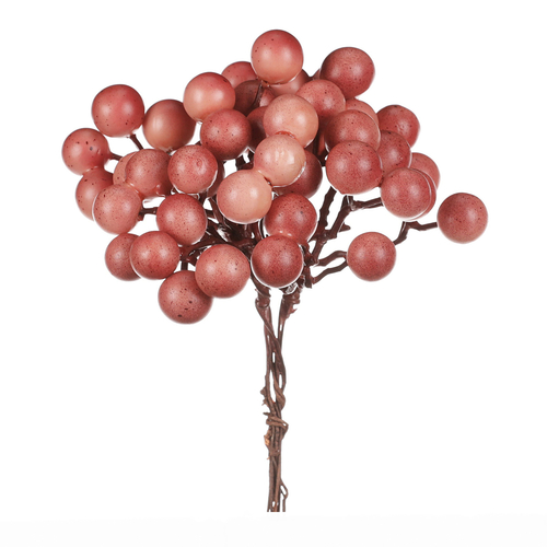 Bobule na drátku - barva lososová, cena za krabičku (24 ks)