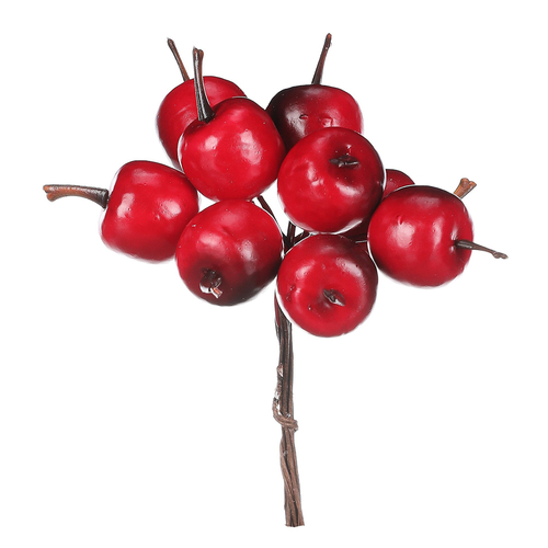 Jablíčka na drátku - tmavě červená, cena za balení (72 ks)