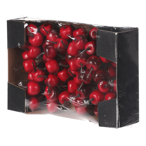 Jablíčka na drátku - tmavě červená, cena za balení (72 ks)