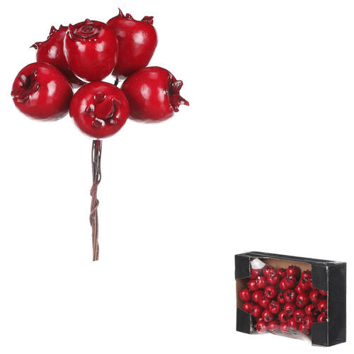 Šípek na drátku - umělý, tmavě červené, cena za balení (60 ks)