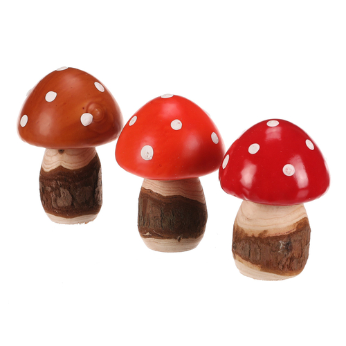 Houba - muchomůrka, umělá, mix 3 barev, cena za balení (12 ks)