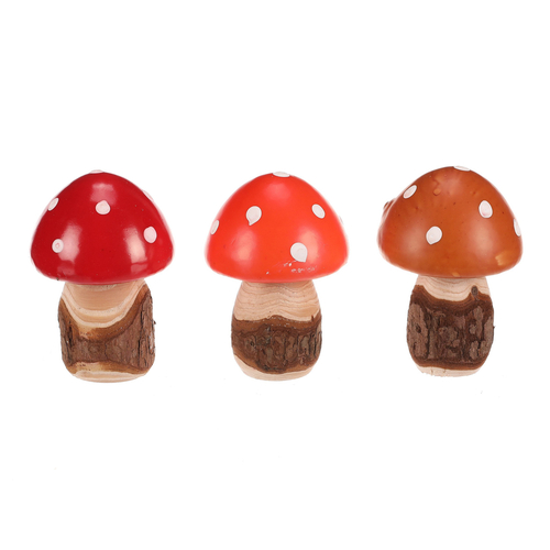 Houba - muchomůrka, umělá, mix 3 barev, cena za balení (12 ks)