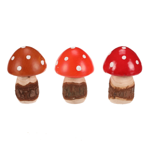 Houba - muchomůrka, umělá, mix 3 barev, cena za balení (12 ks)