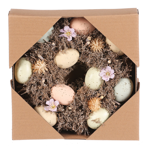 Věnec velikonoční - pr. 24 cm, s různobarevnými vajíčky