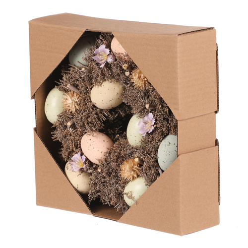 Věnec velikonoční - pr. 24 cm, s různobarevnými vajíčky