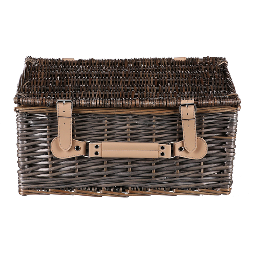 Koš piknikový - s vybavením pro 2 osoby, proutěný, barva šedá