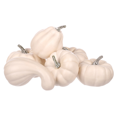 Dýně plastová - mix tvarů, barva bílá, cena za balení (6 ks)