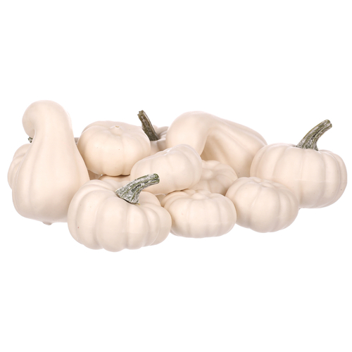 Dýně plastová - mix tvarů, barva bílá, cena za balení (12 ks)
