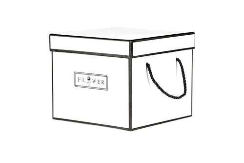 Flower box - papír, krabice, barva bílá, cena za 1 ks