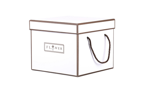 Flower box - papír, krabice, barva bílá, cena za 1 ks