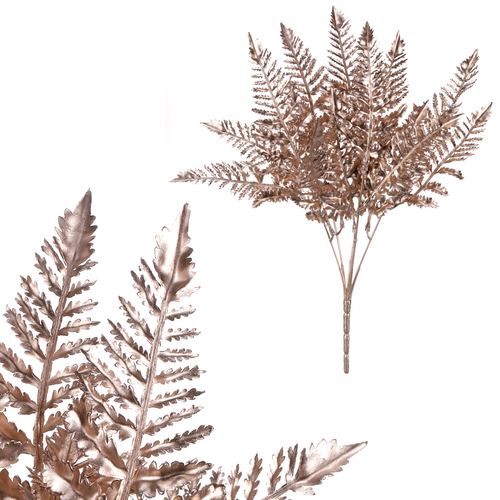 Kapradí v trsu, barva světle měděná.