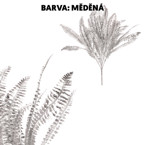 Kapradí - umělý trs, barva měděná