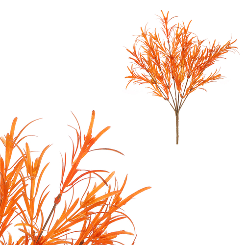 Trs s úzkými lístky - umělá větev, oranžová