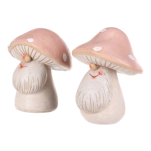 Skřítek muchomůrka - polyresin, růžová hlava, mix 2 druhů, cena za 1 ks