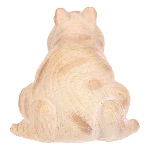 Žába - figurka z polyresinu, větší, imitace dřeva