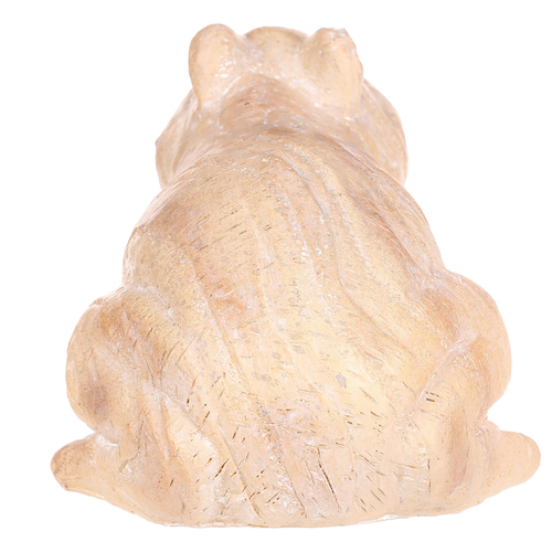 Žába - figurka z polyresinu, menší, imitace dřeva