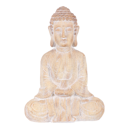 Buddha - zahradní figurka, magnesium, imitace dřeva